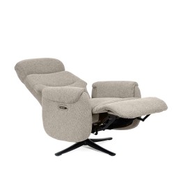 SILLÓN RELAX GIRATORIO ELECTRICO COLOR TAUPE TAMIKO PARA SALÓN ESTILO CONTEMPORÁNEO