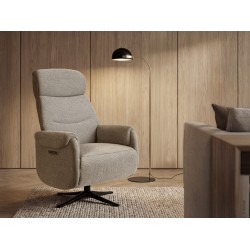 SILLÓN RELAX GIRATORIO ELECTRICO COLOR TAUPE TAMIKO PARA SALÓN ESTILO CONTEMPORÁNEO
