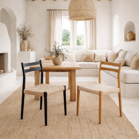 SILLA DE MADERA DE ROBLE BONNIE PARA COMEDOR ESTILO NÓRDICO