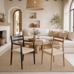 SILLA DE MADERA DE ROBLE CON BRAZOS EDNA PARA COMEDOR ESTILO NÓRDICO