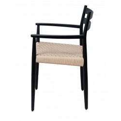 SILLA DE MADERA DE ROBLE CON BRAZOS EDNA PARA COMEDOR ESTILO NÓRDICO