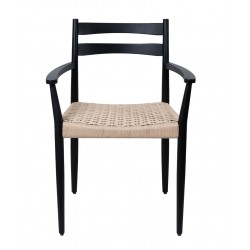 SILLA DE MADERA DE ROBLE CON BRAZOS EDNA PARA COMEDOR ESTILO NÓRDICO