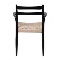 SILLA DE MADERA DE ROBLE CON BRAZOS EDNA PARA COMEDOR ESTILO NÓRDICO