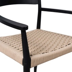 SILLA DE MADERA DE ROBLE CON BRAZOS EDNA PARA COMEDOR ESTILO NÓRDICO