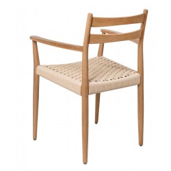 SILLA DE MADERA DE ROBLE CON BRAZOS EDNA PARA COMEDOR ESTILO NÓRDICO