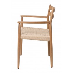 SILLA DE MADERA DE ROBLE CON BRAZOS EDNA PARA COMEDOR ESTILO NÓRDICO