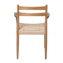 SILLA DE MADERA DE ROBLE CON BRAZOS EDNA PARA COMEDOR ESTILO NÓRDICO