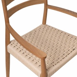 SILLA DE MADERA DE ROBLE CON BRAZOS EDNA PARA COMEDOR ESTILO NÓRDICO