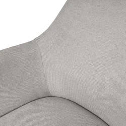 SILLA DE COMEDOR DE MADERA DE HAYA SHARON CON BRAZOS TAPIZADA ANTIMANCHAS ESTILO ESCANDINAVO