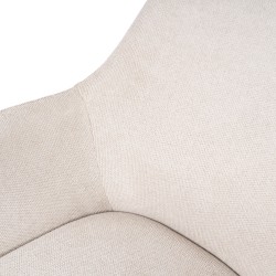 SILLA DE COMEDOR DE MADERA DE HAYA SHARON CON BRAZOS TAPIZADA ANTIMANCHAS ESTILO ESCANDINAVO