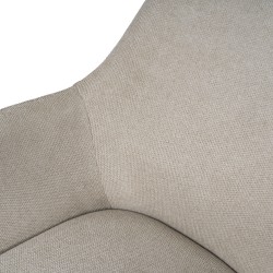 SILLA DE COMEDOR DE MADERA DE HAYA SHARON CON BRAZOS TAPIZADA ANTIMANCHAS ESTILO ESCANDINAVO