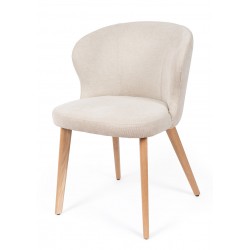 SILLA DE COMEDOR DE MADERA DE HAYA TANYA TAPIZADA PARA INTERIOR ESTILO ESCANDINAVO