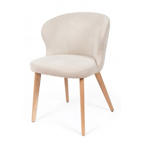 SILLA DE COMEDOR DE MADERA DE HAYA TANYA TAPIZADA PARA INTERIOR ESTILO ESCANDINAVO