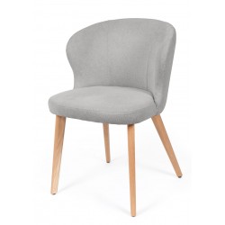 SILLA DE COMEDOR DE MADERA DE HAYA TANYA TAPIZADA PARA INTERIOR ESTILO ESCANDINAVO