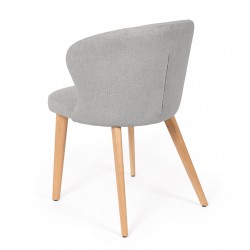 SILLA DE COMEDOR DE MADERA DE HAYA TANYA TAPIZADA PARA INTERIOR ESTILO ESCANDINAVO