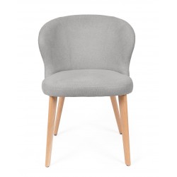 SILLA DE COMEDOR DE MADERA DE HAYA TANYA TAPIZADA PARA INTERIOR ESTILO ESCANDINAVO