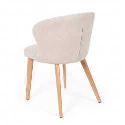 SILLA DE COMEDOR DE MADERA DE HAYA TANYA TAPIZADA PARA INTERIOR ESTILO ESCANDINAVO