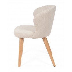 SILLA DE COMEDOR DE MADERA DE HAYA TANYA TAPIZADA PARA INTERIOR ESTILO ESCANDINAVO