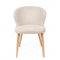 SILLA DE COMEDOR DE MADERA DE HAYA TANYA TAPIZADA PARA INTERIOR ESTILO ESCANDINAVO