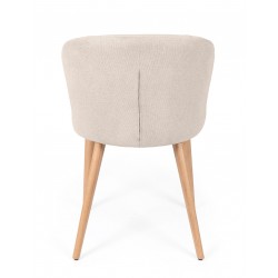 SILLA DE COMEDOR DE MADERA DE HAYA TANYA TAPIZADA PARA INTERIOR ESTILO ESCANDINAVO