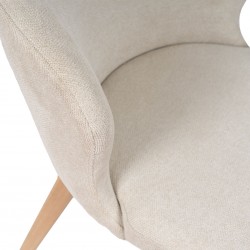SILLA DE COMEDOR DE MADERA DE HAYA TANYA TAPIZADA PARA INTERIOR ESTILO ESCANDINAVO