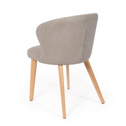 SILLA DE COMEDOR DE MADERA DE HAYA TANYA TAPIZADA PARA INTERIOR ESTILO ESCANDINAVO