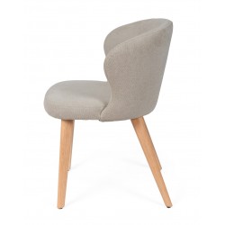 SILLA DE COMEDOR DE MADERA DE HAYA TANYA TAPIZADA PARA INTERIOR ESTILO ESCANDINAVO