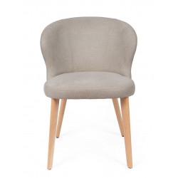 SILLA DE COMEDOR DE MADERA DE HAYA TANYA TAPIZADA PARA INTERIOR ESTILO ESCANDINAVO