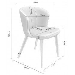 SILLA DE COMEDOR DE MADERA DE HAYA TANYA TAPIZADA PARA INTERIOR ESTILO ESCANDINAVO