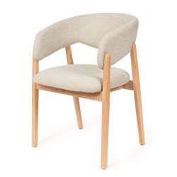 SILLA DE MADERA DE HAYA YVANNA TAPIZADA ANTIMANCHAS PARA COMEDOR ESTILO CONTEMPORÁNEO