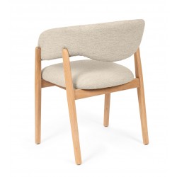SILLA DE MADERA DE HAYA YVANNA TAPIZADA ANTIMANCHAS PARA COMEDOR ESTILO CONTEMPORÁNEO