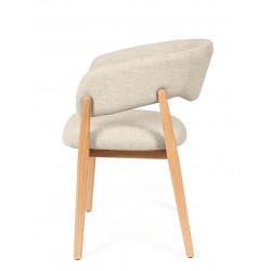 SILLA DE MADERA DE HAYA YVANNA TAPIZADA ANTIMANCHAS PARA COMEDOR ESTILO CONTEMPORÁNEO