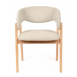 SILLA DE MADERA DE HAYA YVANNA TAPIZADA ANTIMANCHAS PARA COMEDOR ESTILO CONTEMPORÁNEO