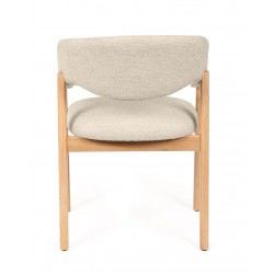 SILLA DE MADERA DE HAYA YVANNA TAPIZADA ANTIMANCHAS PARA COMEDOR ESTILO CONTEMPORÁNEO