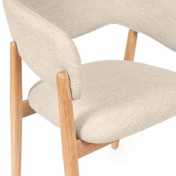 SILLA DE MADERA DE HAYA YVANNA TAPIZADA ANTIMANCHAS PARA COMEDOR ESTILO CONTEMPORÁNEO