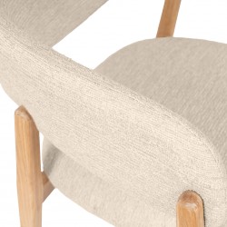 SILLA DE MADERA DE HAYA YVANNA TAPIZADA ANTIMANCHAS PARA COMEDOR ESTILO CONTEMPORÁNEO