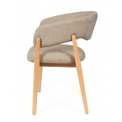 SILLA DE MADERA DE HAYA YVANNA TAPIZADA ANTIMANCHAS PARA COMEDOR ESTILO CONTEMPORÁNEO