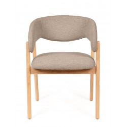 SILLA DE MADERA DE HAYA YVANNA TAPIZADA ANTIMANCHAS PARA COMEDOR ESTILO CONTEMPORÁNEO
