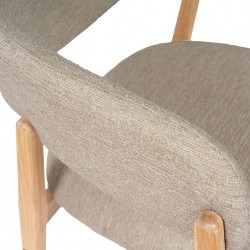 SILLA DE MADERA DE HAYA YVANNA TAPIZADA ANTIMANCHAS PARA COMEDOR ESTILO CONTEMPORÁNEO