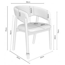 SILLA DE MADERA DE HAYA YVANNA TAPIZADA ANTIMANCHAS PARA COMEDOR ESTILO CONTEMPORÁNEO