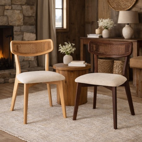 SILLA DE MADERA MACIZA SHIRLEY PARA COMEDOR ESTILO MID-CENTURY