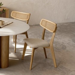 SILLA DE MADERA MACIZA SHIRLEY PARA COMEDOR ESTILO MID-CENTURY