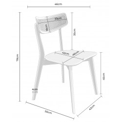 SILLA DE MADERA MACIZA SHIRLEY PARA COMEDOR ESTILO MID-CENTURY