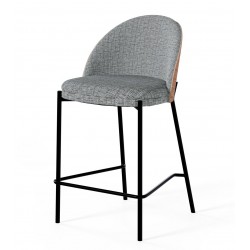 TABURETE DE METAL AIDAN COLOR GRIS PARA COCINA O BARRA ESTILO CONTEMPORÁNEO