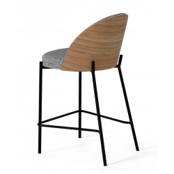 TABURETE DE METAL AIDAN COLOR GRIS PARA COCINA O BARRA ESTILO CONTEMPORÁNEO