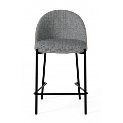 TABURETE DE METAL AIDAN COLOR GRIS PARA COCINA O BARRA ESTILO CONTEMPORÁNEO
