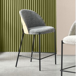 TABURETE DE METAL AIDAN COLOR GRIS PARA COCINA O BARRA ESTILO CONTEMPORÁNEO