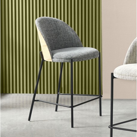 TABURETE DE METAL AIDAN COLOR GRIS PARA COCINA O BARRA ESTILO CONTEMPORÁNEO