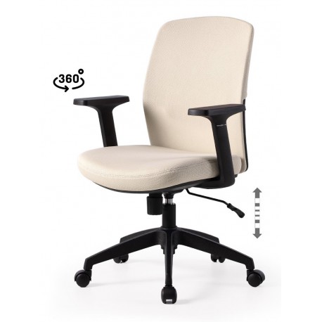 SILLA DE OFICINA CON RUEDAS TAPIZADA MARYLAND PARA ESCRITORIO MODERNO