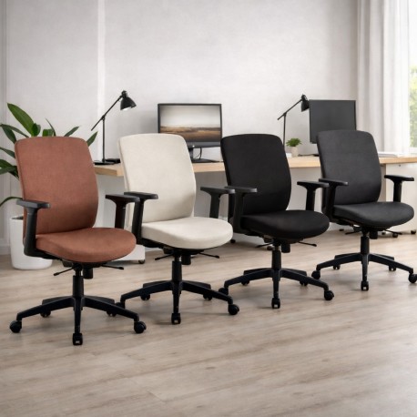 SILLA DE OFICINA CON RUEDAS TAPIZADA MARYLAND PARA ESCRITORIO MODERNO